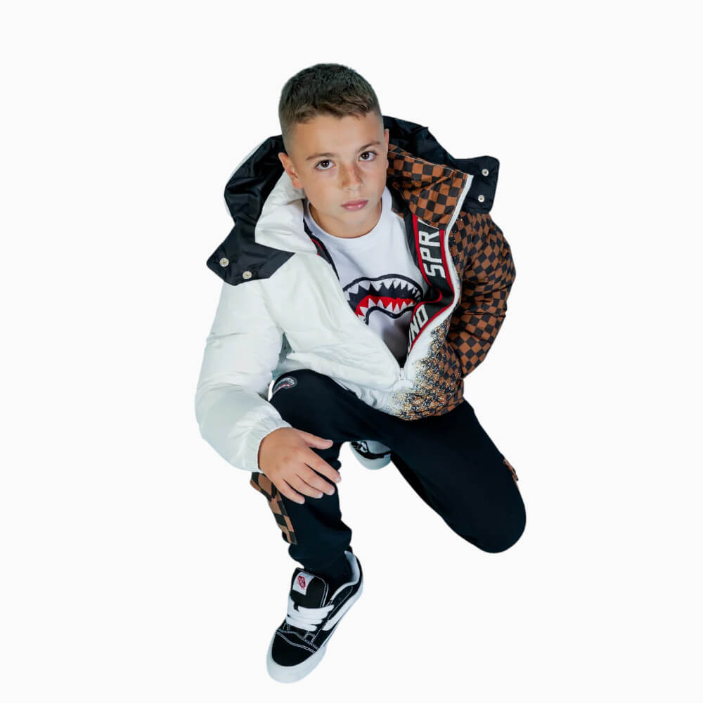 Giubbotto Sprayground Junior White Spray Checkered SPY1163WHT