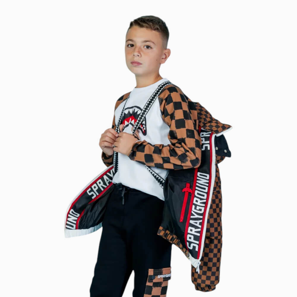 Giubbotto Sprayground Junior White Spray Checkered SPY1163WHT
