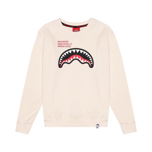 Felpa Sprayground Avorio con Stampa Shark Mouth Frontale SPY1386IVO