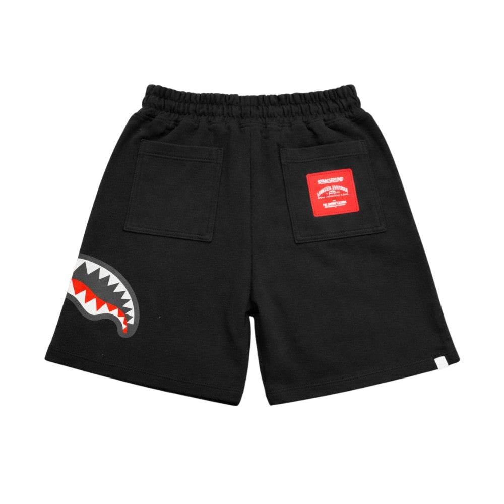 Bermuda Sprayground Nero con Stampa Shark Mouth Laterale SPY1388BLK