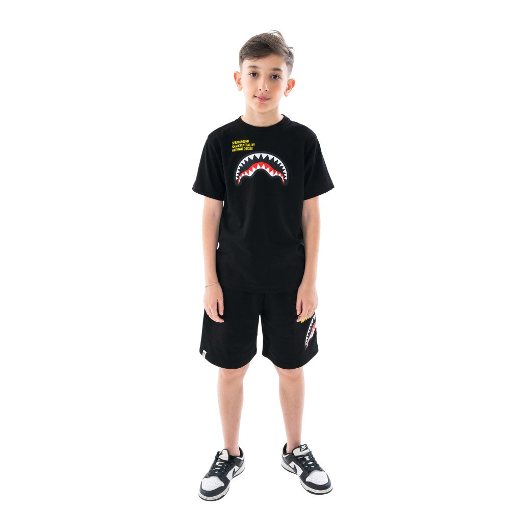 Bermuda Sprayground Nero con Stampa Shark Mouth Laterale SPY1388BLK