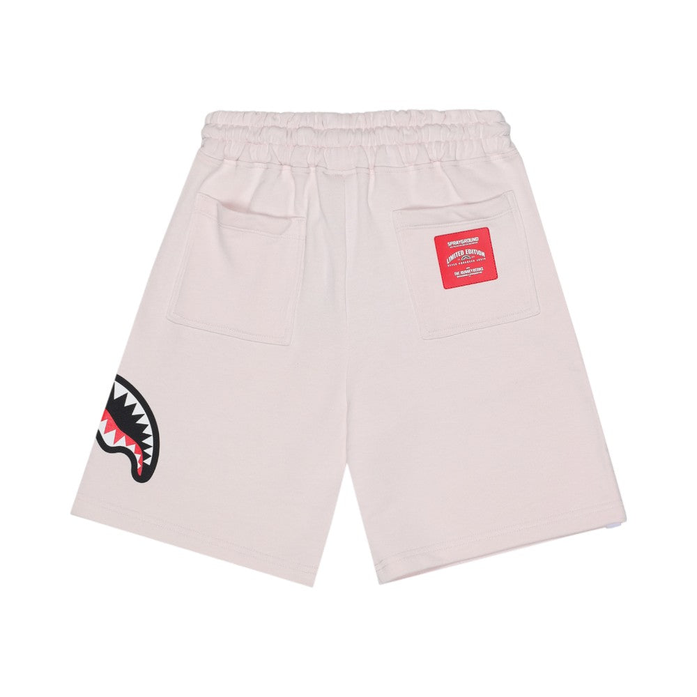 Bermuda Sprayground Avorio con Stampa Shark Mouth Laterale SPY1388EIVO