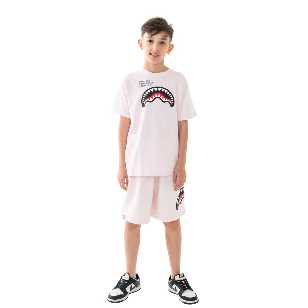 Bermuda Sprayground Avorio con Stampa Shark Mouth Laterale SPY1388EIVO