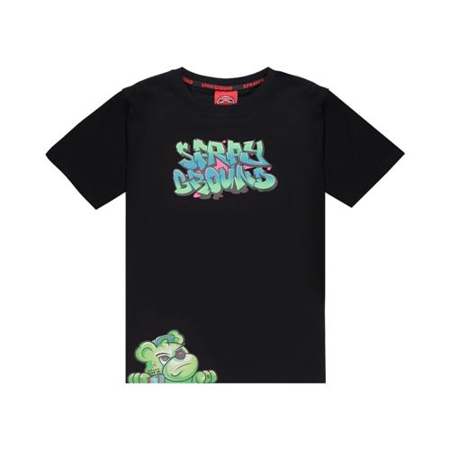 T-shirt Sprayground Nera con Stampa Jungle Bears Multicolor SPY1396BLKr