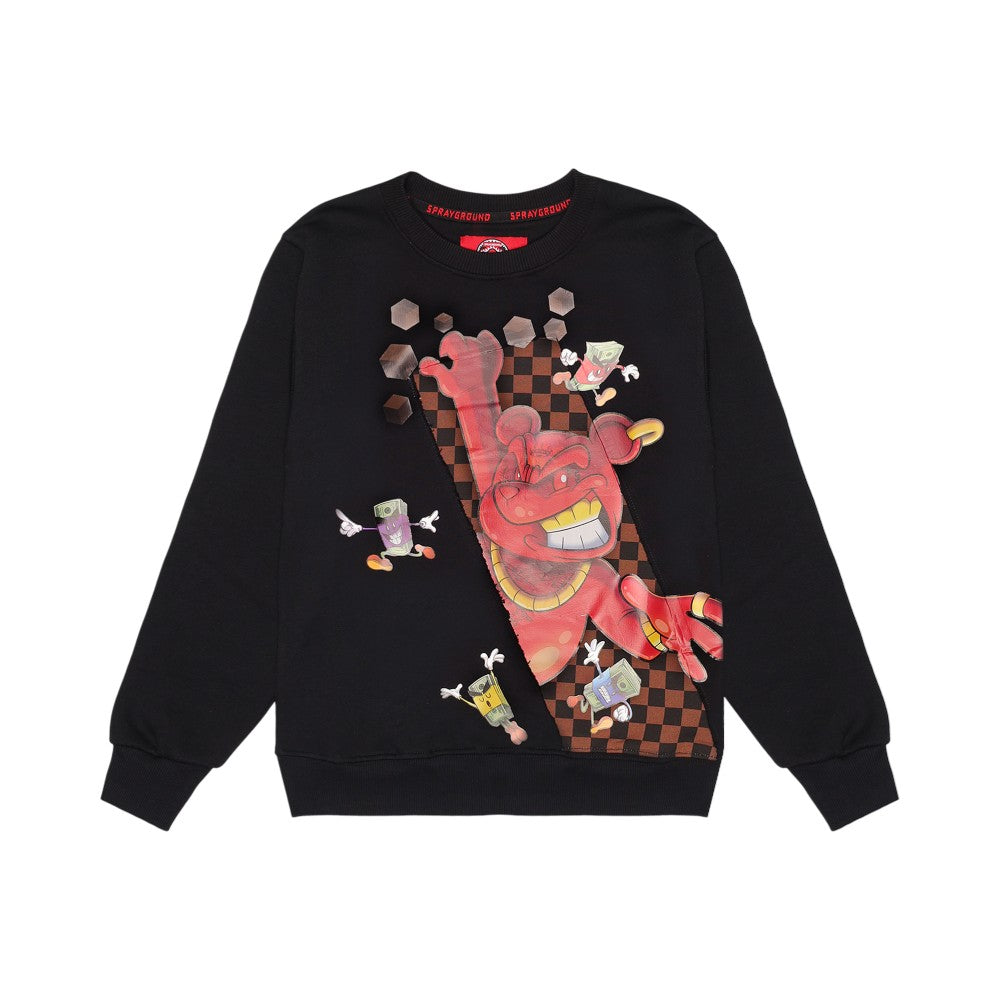 Felpa SPRAYGROUND Ragazzo paricollo Black get out bear regular crew el diablo - SPY1425E