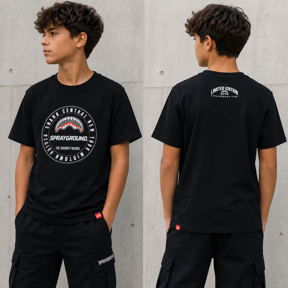 T-shirt Sprayground Junior Nera Shark Central SPY1485BLK