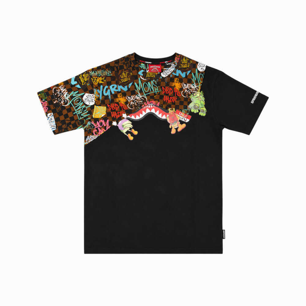 T-shirt Sprayground Junior Nera Hang In There Graffiti SPY1504BLK