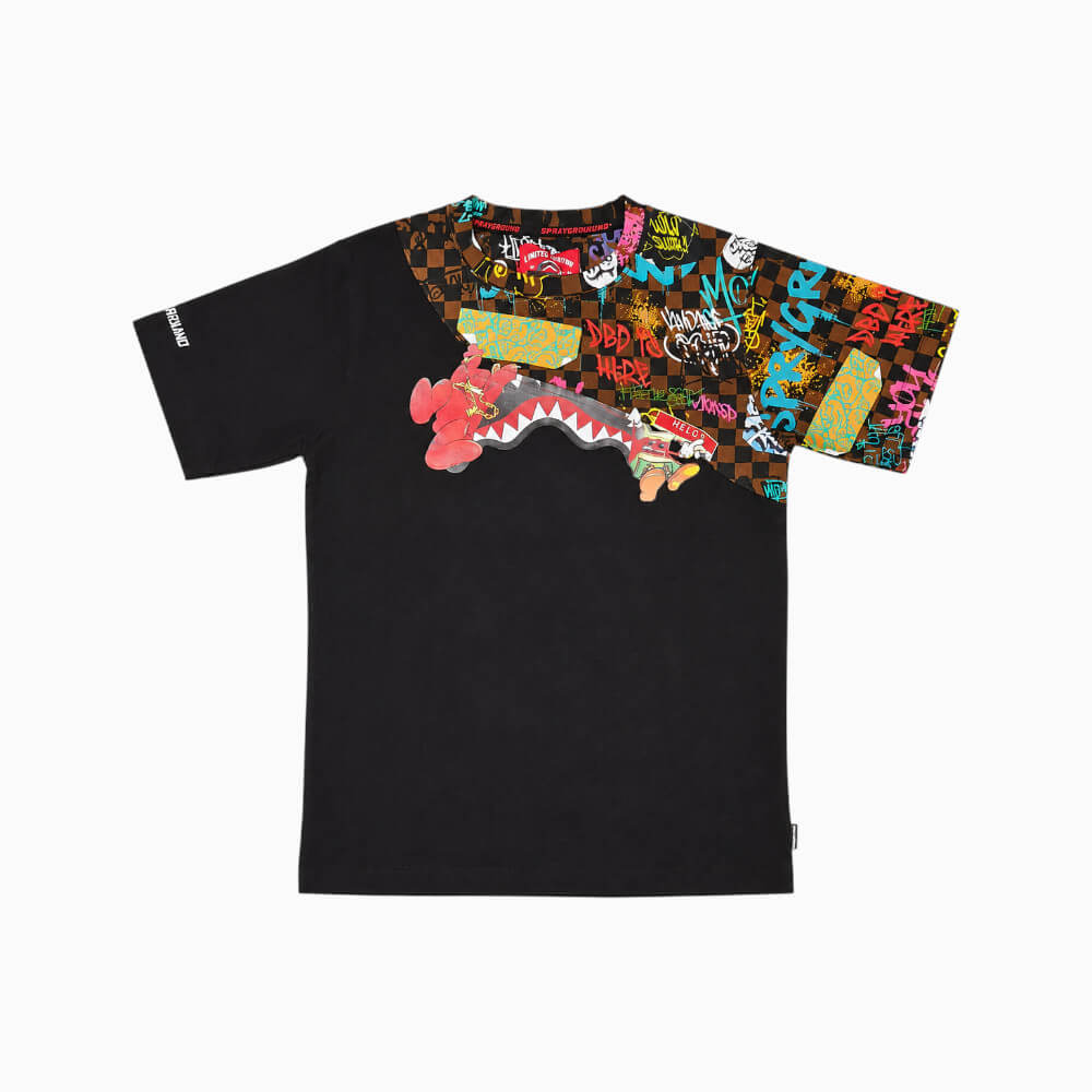 T-shirt Sprayground Junior Nera Hang In There Graffiti SPY1504BLK