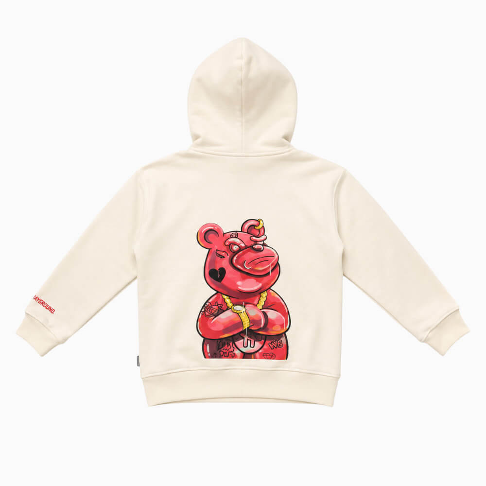 Felpa Sprayground Junior Avorio con Cappuccio Shark & Bear SPY1517GIVO