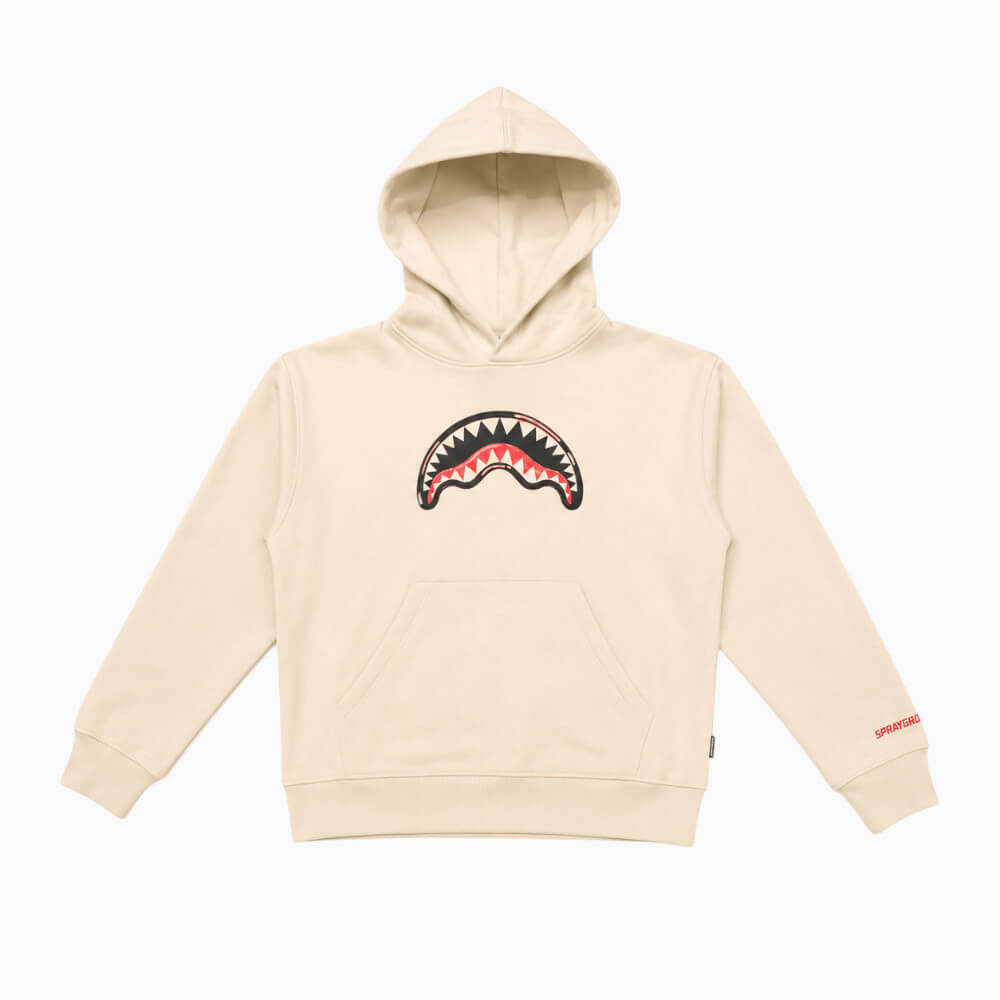 Felpa Sprayground Junior Avorio con Cappuccio Shark & Bear SPY1517GIVO