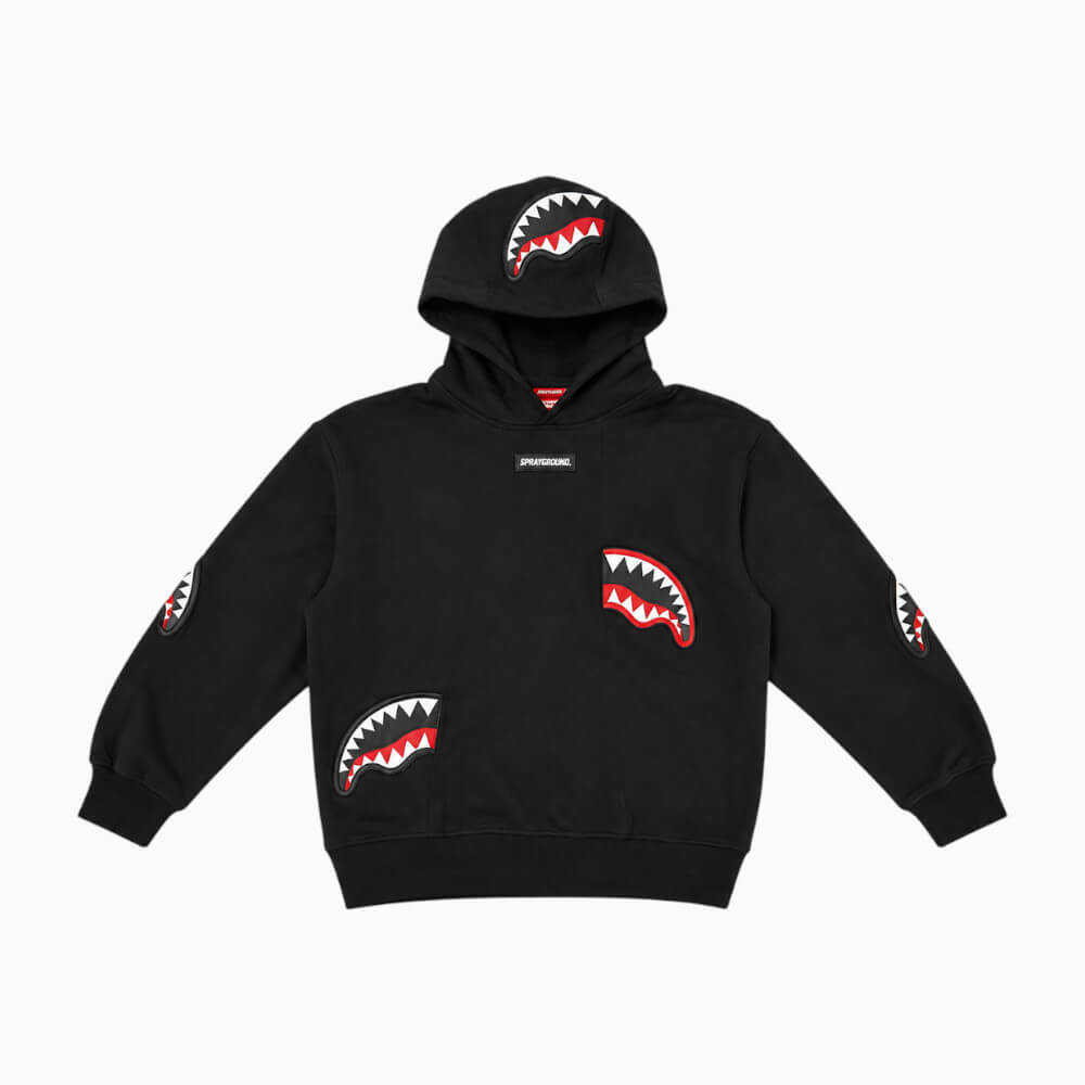 Felpa Sprayground Junior Nera All Shark Patches SPY1524GBLK