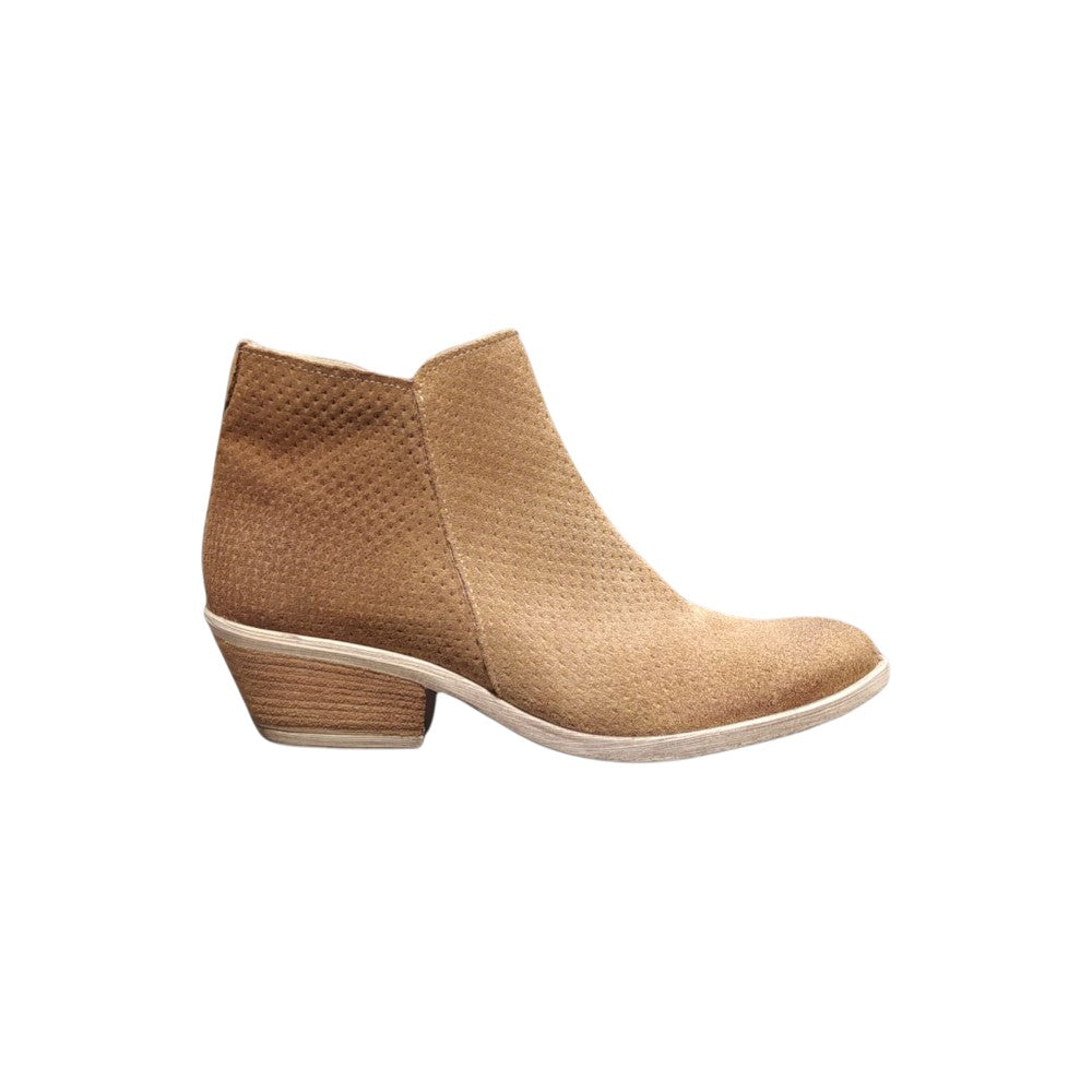 Tronchetto Donna in Camoscio Camel con Tacco Medio TEXANO