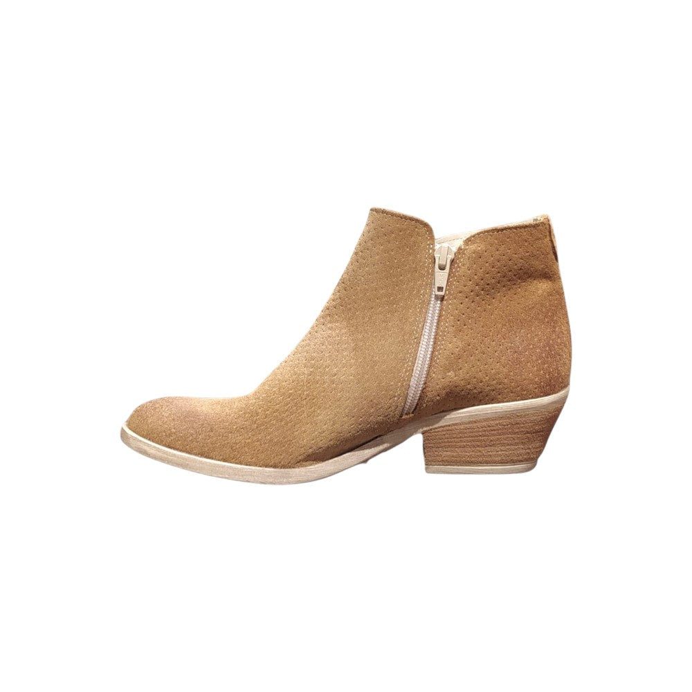 Tronchetto Donna in Camoscio Camel con Tacco Medio TEXANO