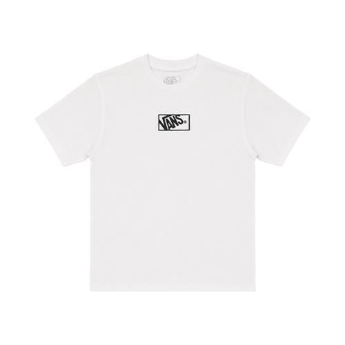 T-Shirt in cotone bianca con logo a contrasto VANS