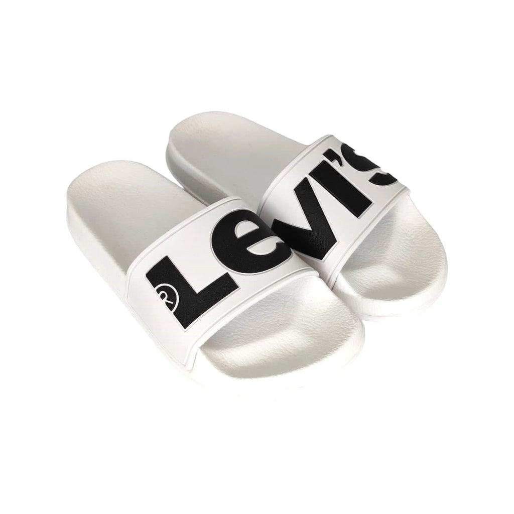 Levi's Ciabattina Slide Bianca Logata Bambino