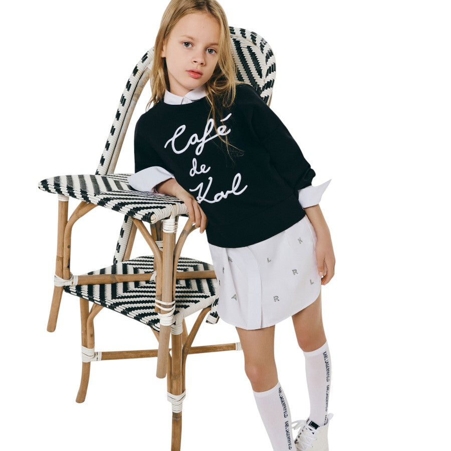 Camicia KARL LAGERFELD Bambina-Ragazza Bianco con lettere strassinate – G30463