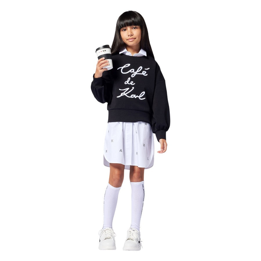 Camicia KARL LAGERFELD Bambina-Ragazza Bianco con lettere strassinate – G30463