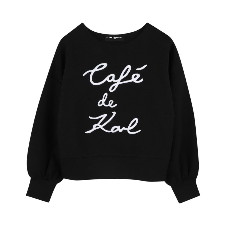 Felpa KARL LAGERFELD Bambina-Ragazza paricollo Nero – G30473