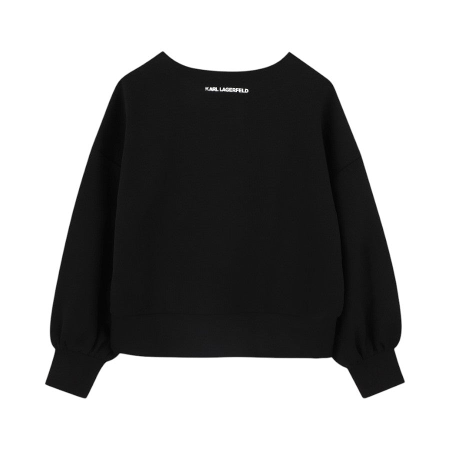 Felpa KARL LAGERFELD Bambina-Ragazza paricollo Nero – G30473