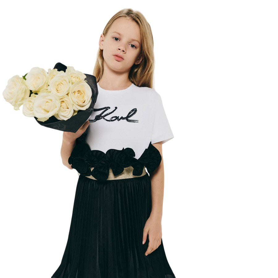 Gonna KARL LAGERFELD Ragazza Nero plissé – G30475