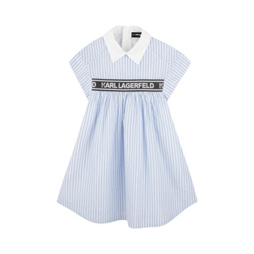 Abito KARL LAGERFELD Bambina-Ragazza Bianco a righe Azzurre – G30496