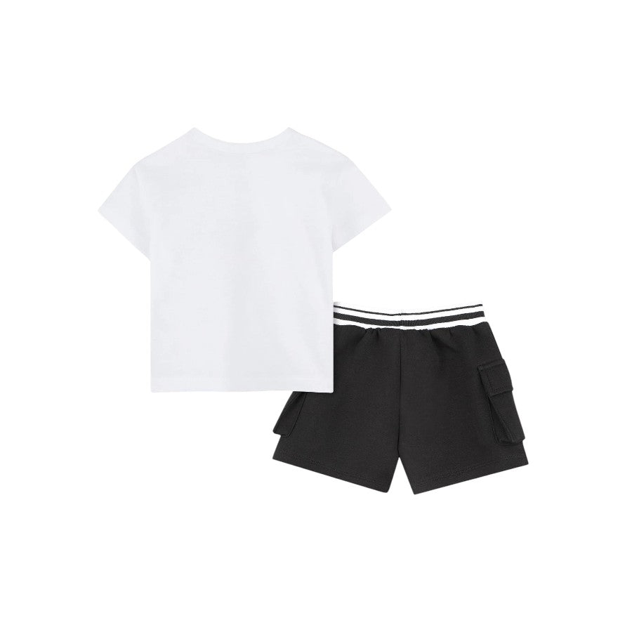 Completo KARL LAGERFELD Bambino t-shirt bianco + bermuda nero – art. G30502