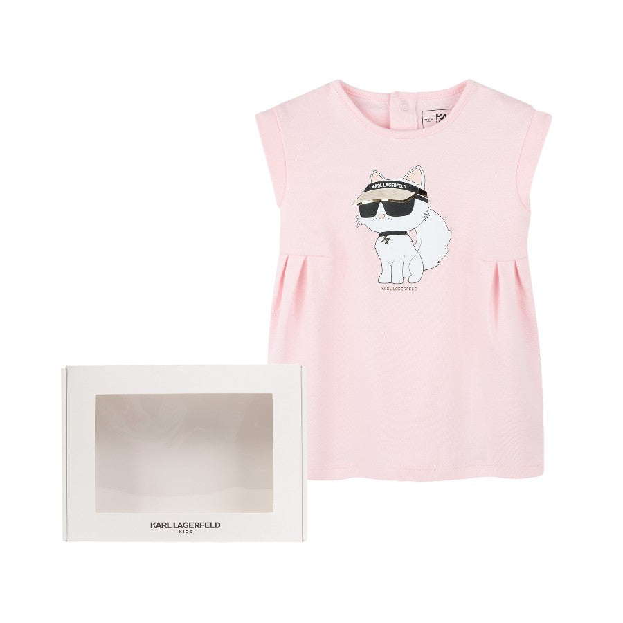 Vestito KARL LAGERFELD Bambina Rosa in jersey –  Z30510