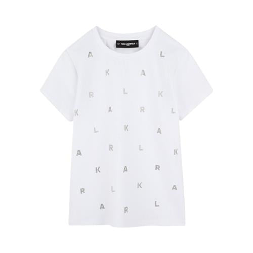 Maxi T-Shirt KARL LAGERFELD Bambina-Ragazza Bianco loghi strass – Z30571